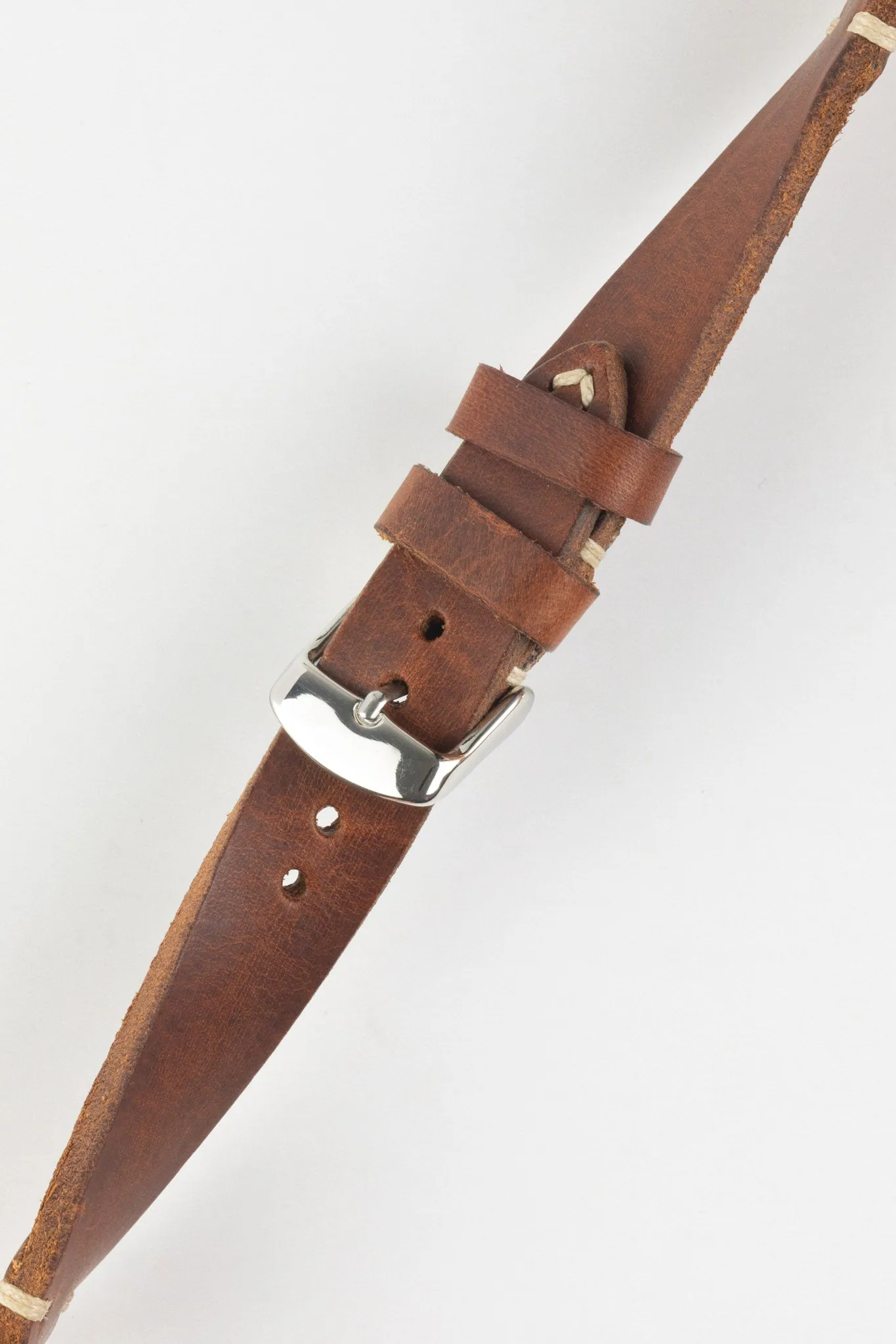 RIOS1931 WATTS Vintage Leather Watch Strap in MAHOGANY