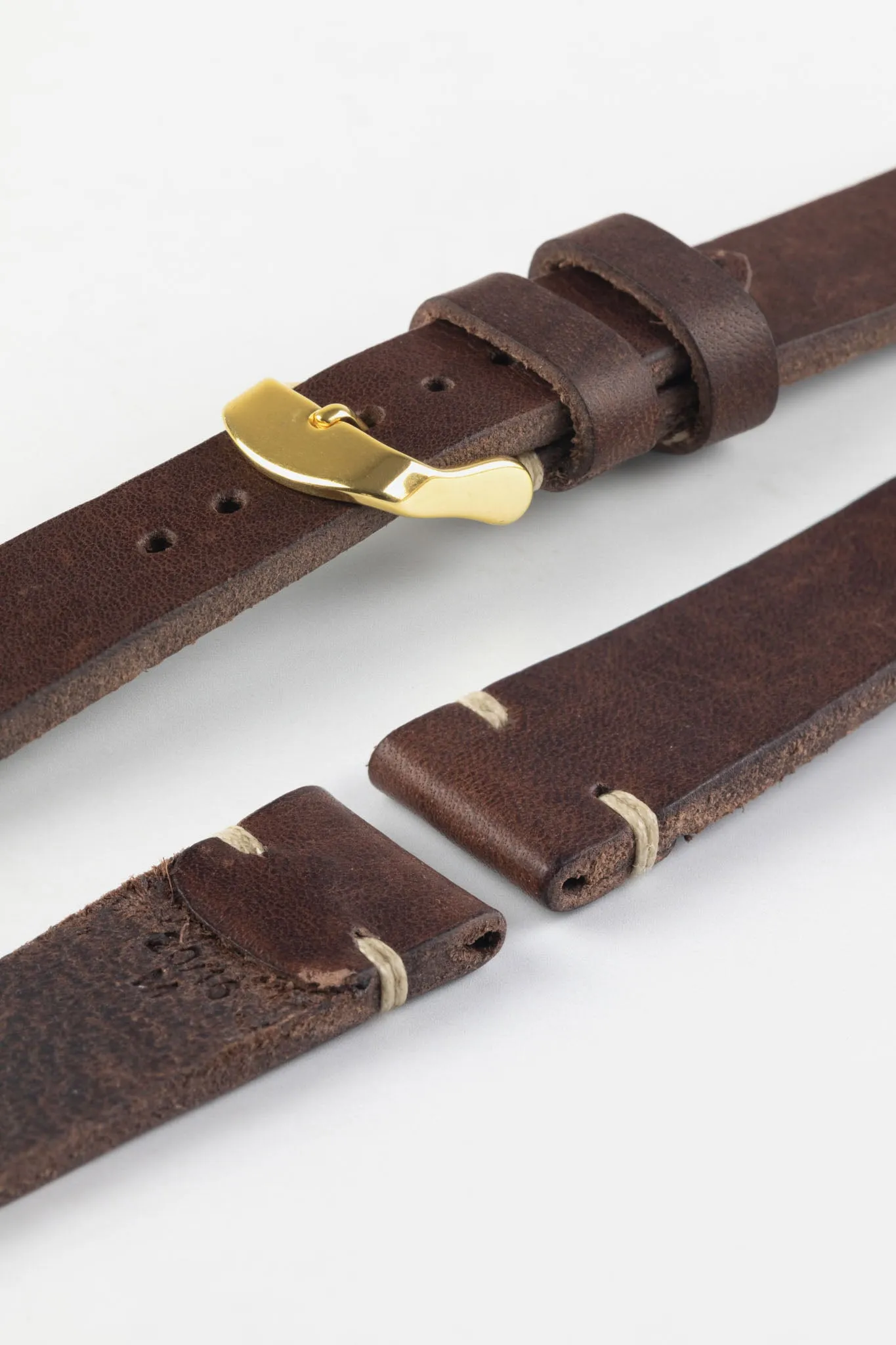 RIOS1931 WATTS Vintage Leather Watch Strap in MOCHA