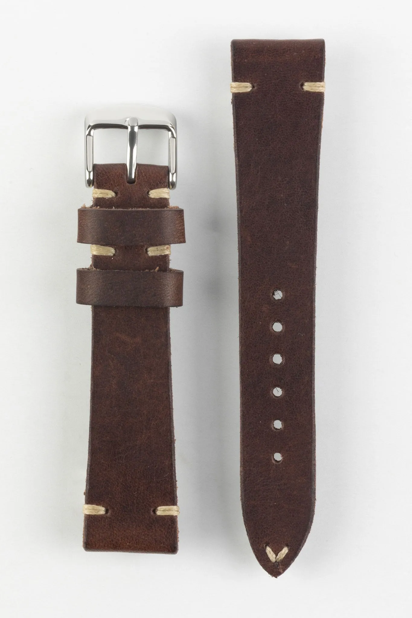 RIOS1931 WATTS Vintage Leather Watch Strap in MOCHA