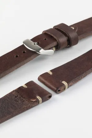 RIOS1931 WATTS Vintage Leather Watch Strap in MOCHA