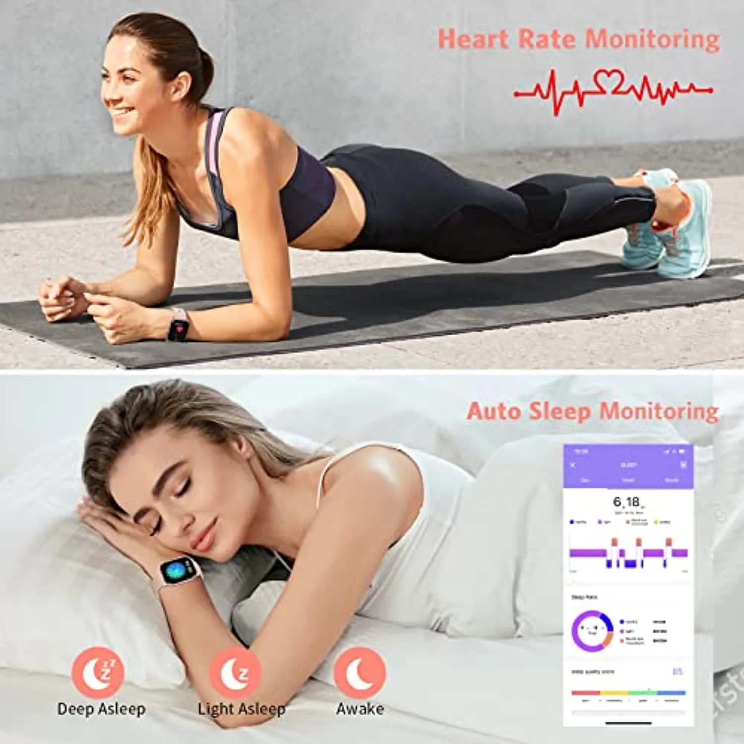 RIVERSONG Smart Watch for Women, Smartwatches for Android Phones and iPhone Compatible, 1.69" Full Touch Screen Activity Fitness Tracker Watch with Heart Rate Blood Oxygen Sleep Monitor
