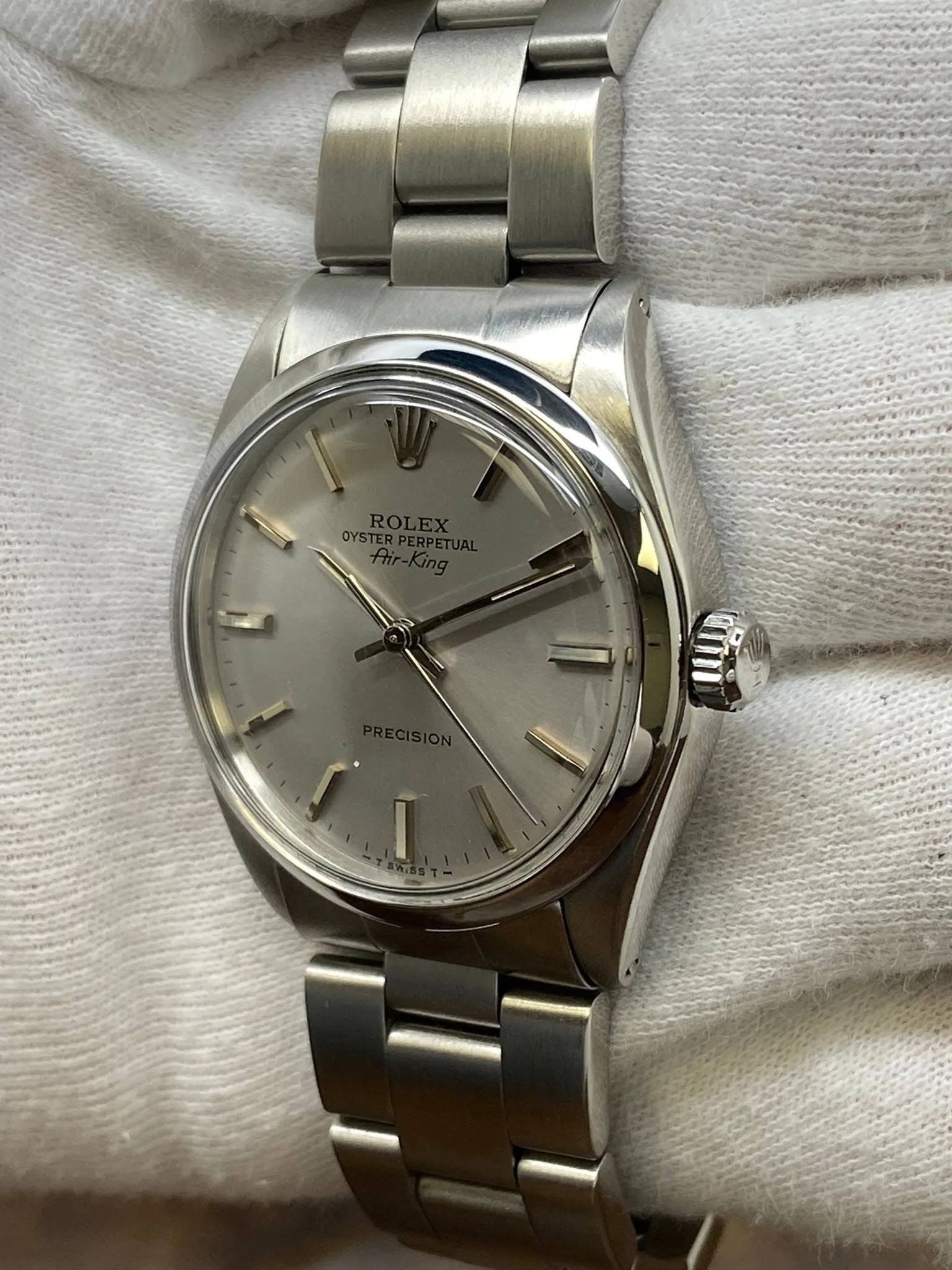 Rolex Air-King Precision 34mm 5500 Silver Dial Automatic Watch