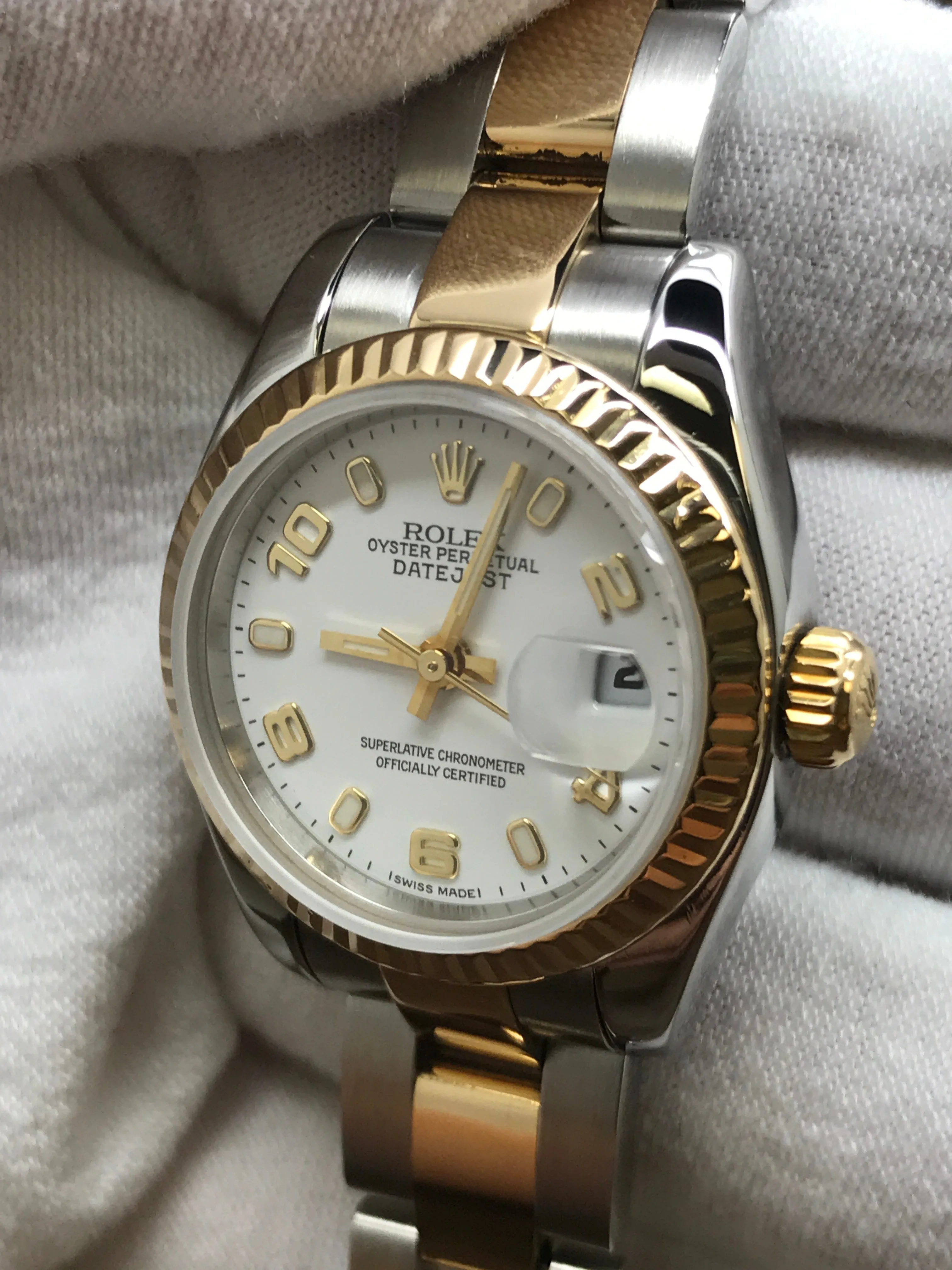 Rolex Datejust 179173 White Dial Automatic  Women's Watch
