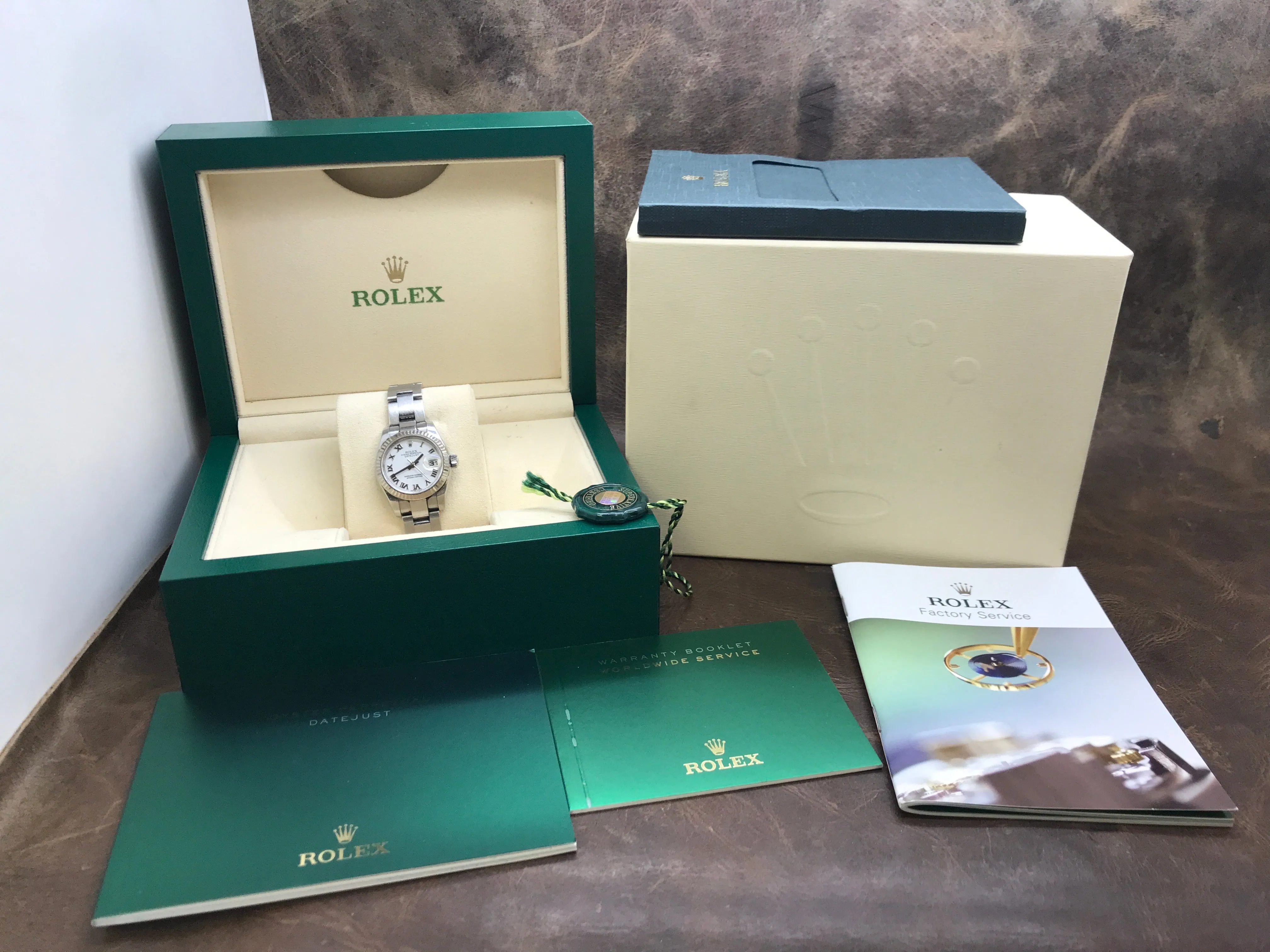 Rolex Datejust 26mm 179174 White Roman Dial Automatic Women's Watch