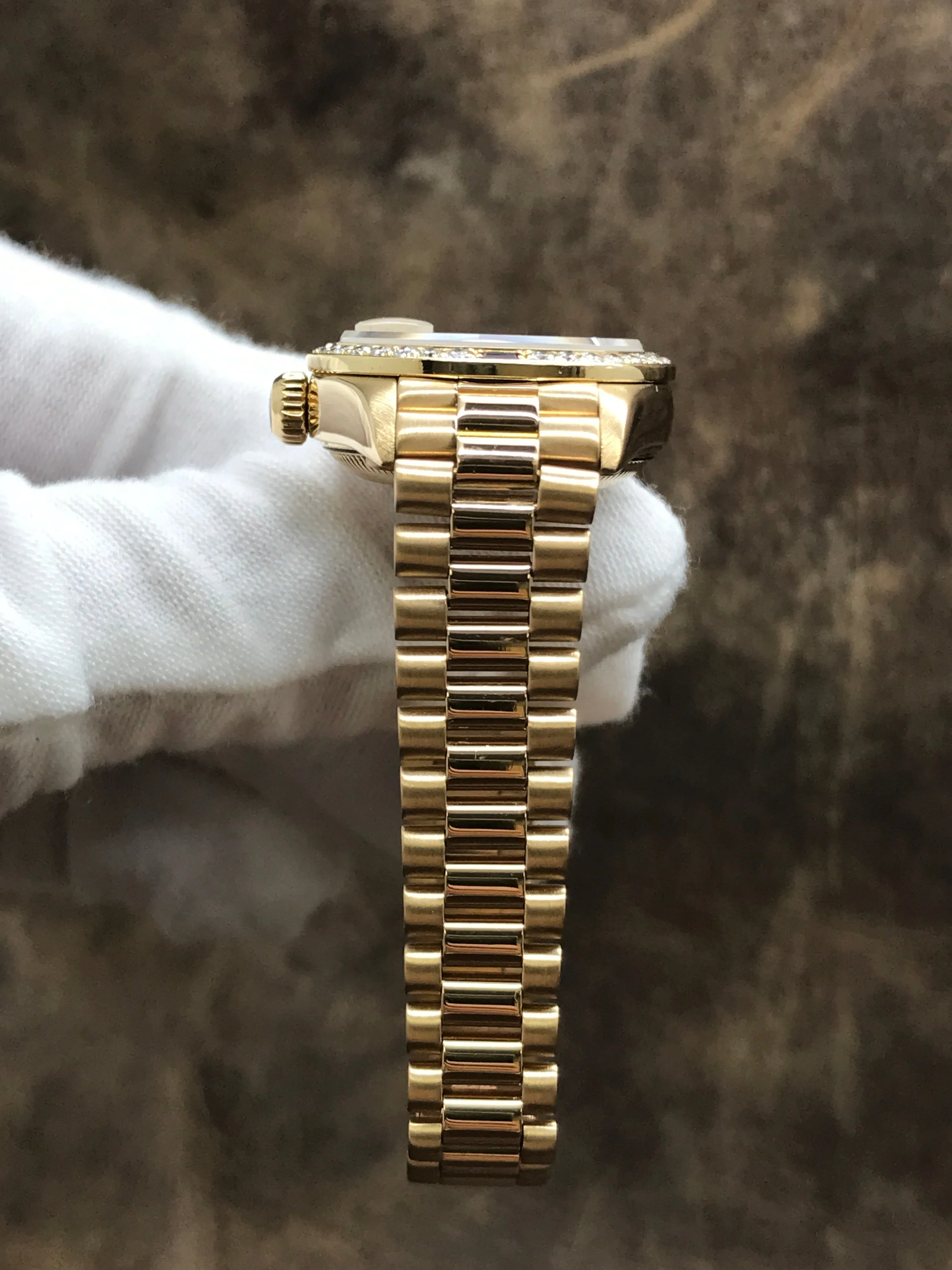 Rolex President 26mm Custom Bezel 69178 Champagne Dial Automatic Women's Watch