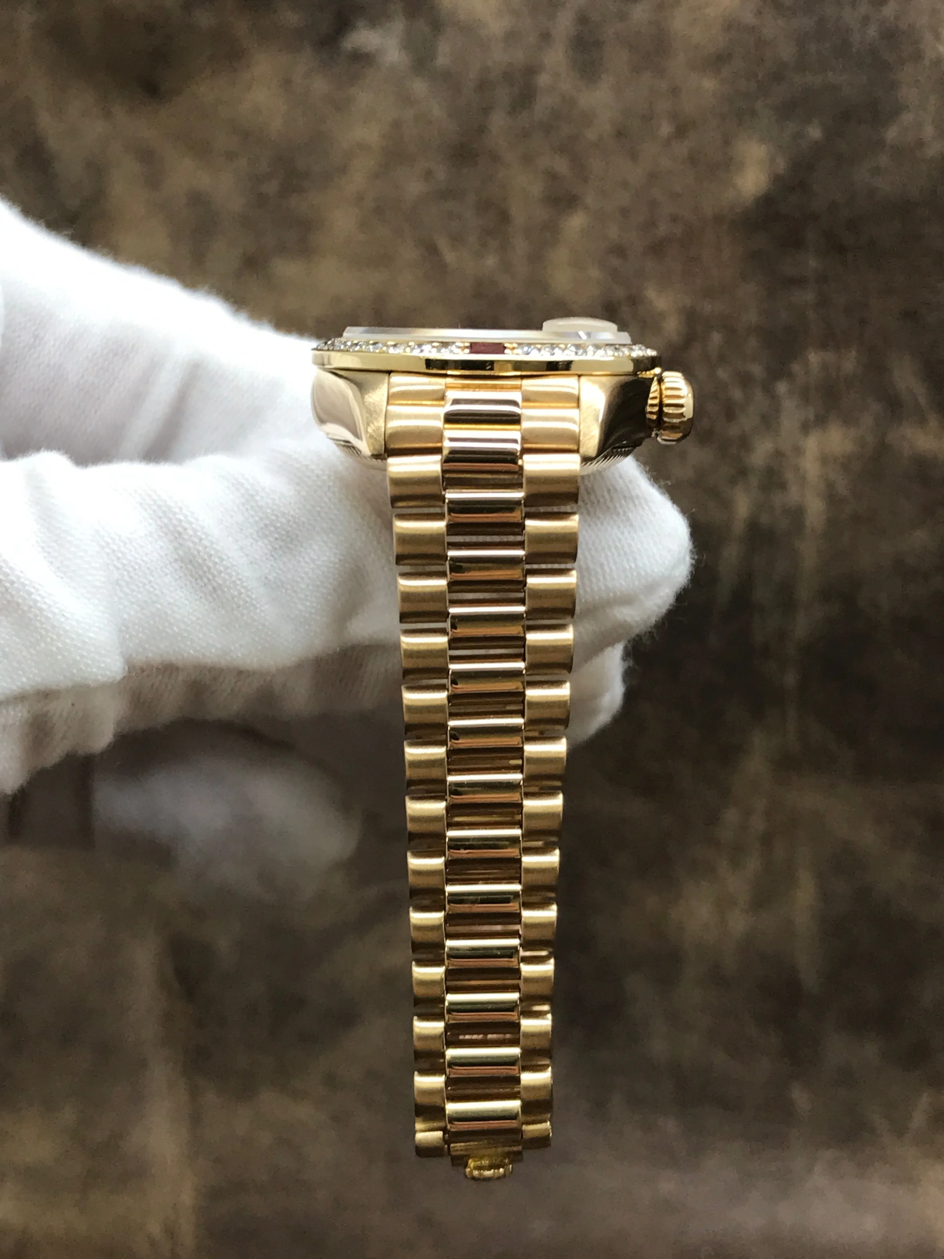 Rolex President 26mm Custom Bezel 69178 Champagne Dial Automatic Women's Watch