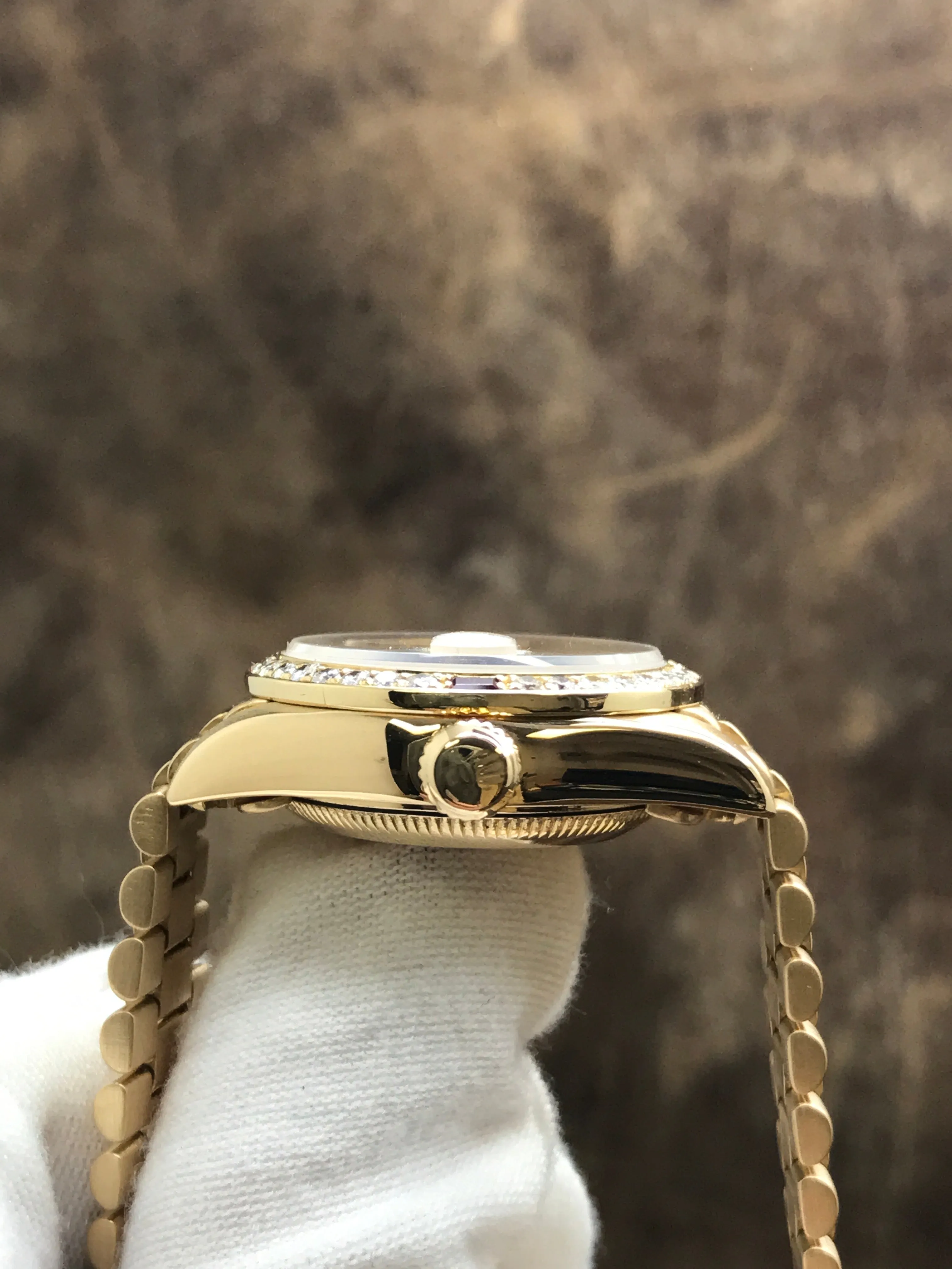 Rolex President 26mm Custom Bezel 69178 Champagne Dial Automatic Women's Watch