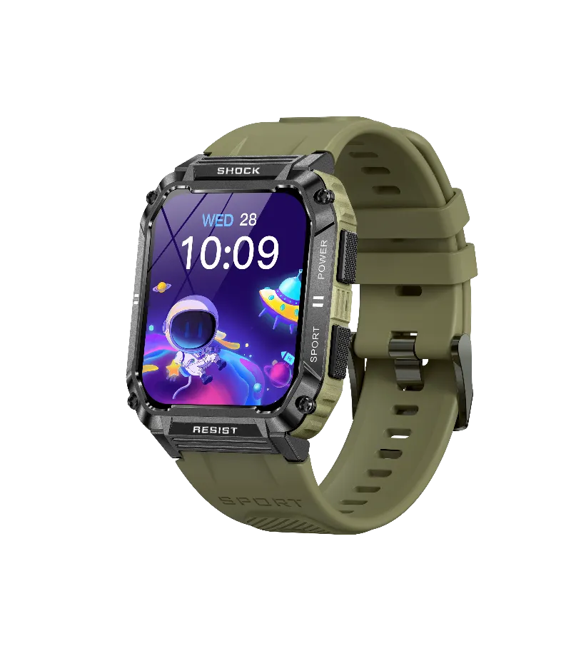 Rugged Smart Watch Large Dial for Men Android Compatible