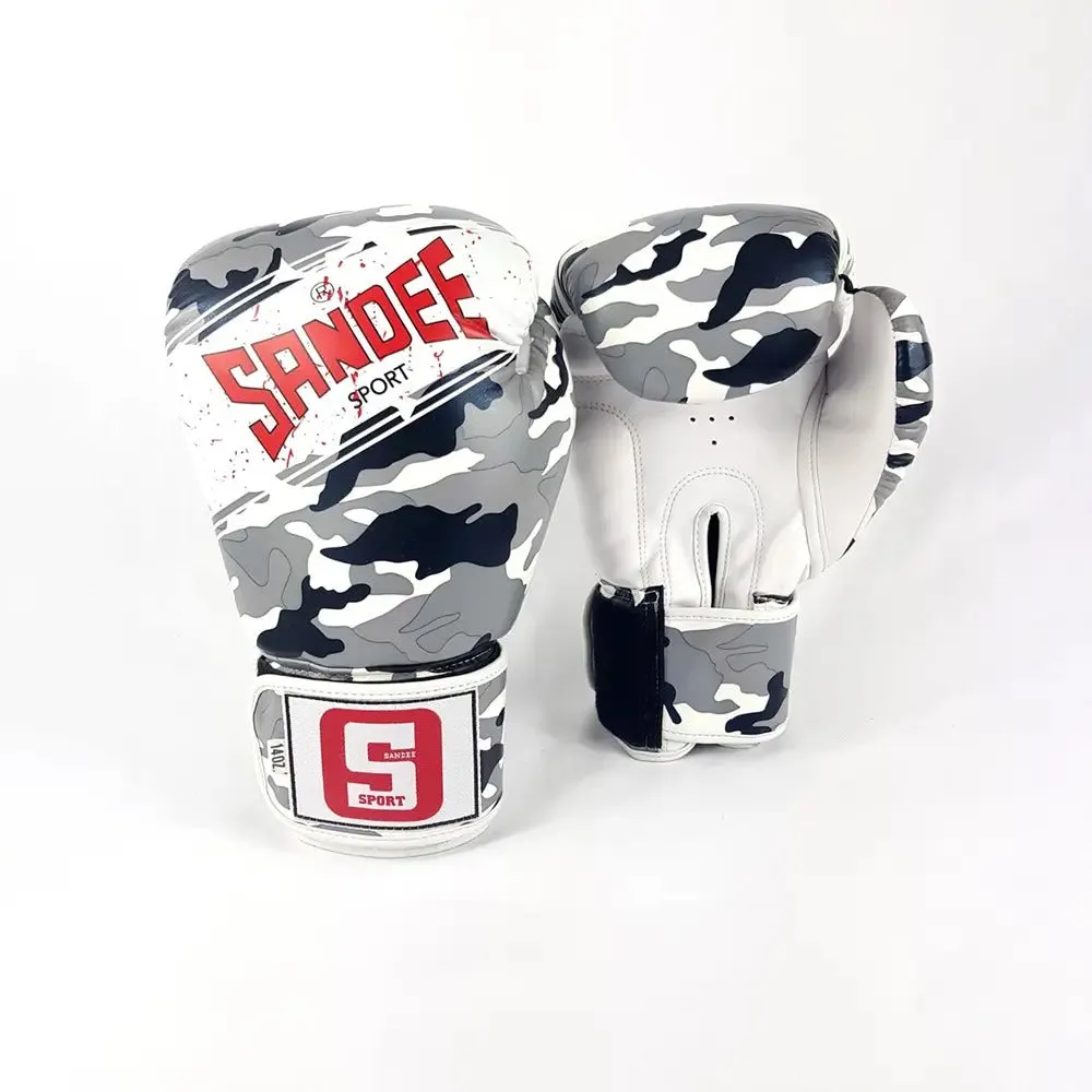 Sandee Sport Muay Thai Gloves Camo Grey