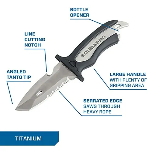 SCUBAPRO Mako Titanium Diving Knife with 3.5-Inch Blade