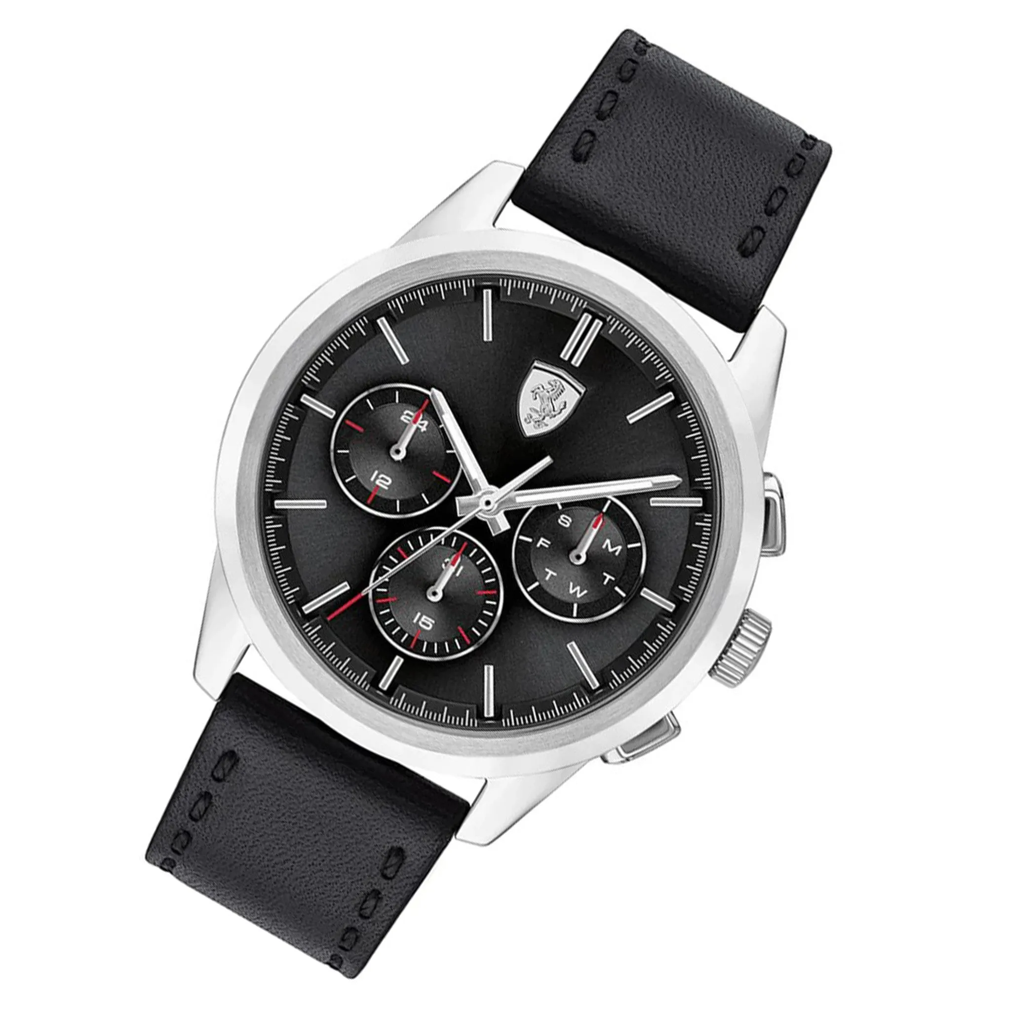 Scuderia Ferrari Grand Tour Black Leather Men's Multi-function Watch - 830805