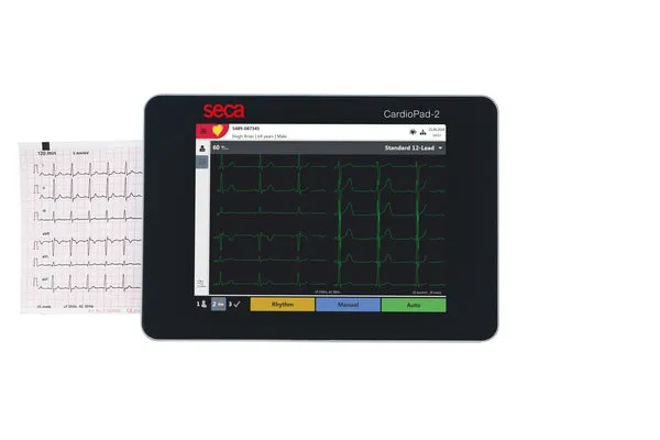 Seca CardioPad 2 - NEW lightweight & portable tablet style ECG, with advanced interpretation, 8" colour touchscreen, Wireless connectivity, seca link software included, compatible with emis, SystmOne, Vision…