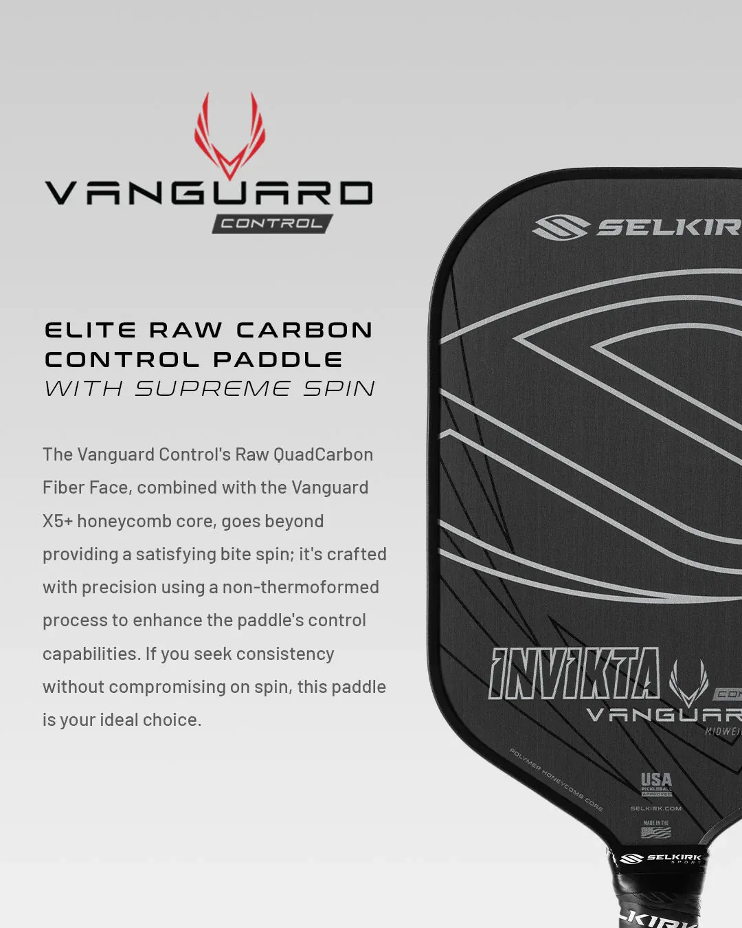 Selkirk Vanguard Control Epic Midweight Raw Carbon