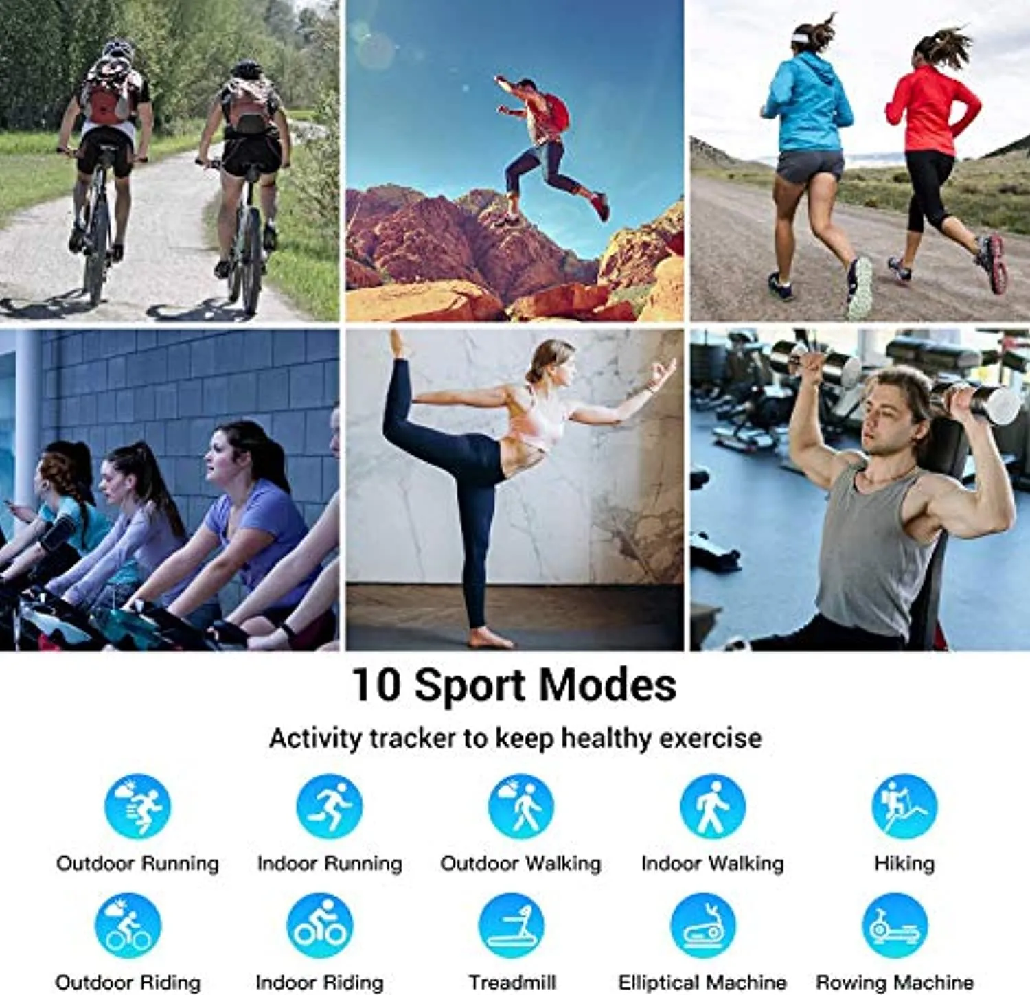 Smart Watch, Fitness Tracker with Heart Rate Monitor, Activity Tracker with 1.3 Inch Touch Screen,Waterproof,Sleep Monitor,Activity Tracker Pedometer for Women and Men,for iPhone Android (Black)
