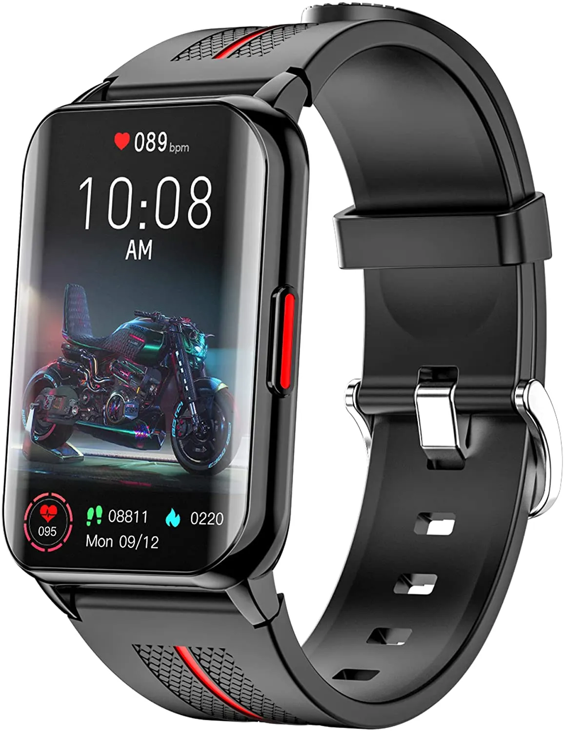 Smart Watch for Android iOS Phones Compatible 1.57 inch Full Touch Screen Fitness Tracker with Heart Rate & Blood Oxygen Monitoring IP68 Waterproof Smart Watches for Men Women (Black)