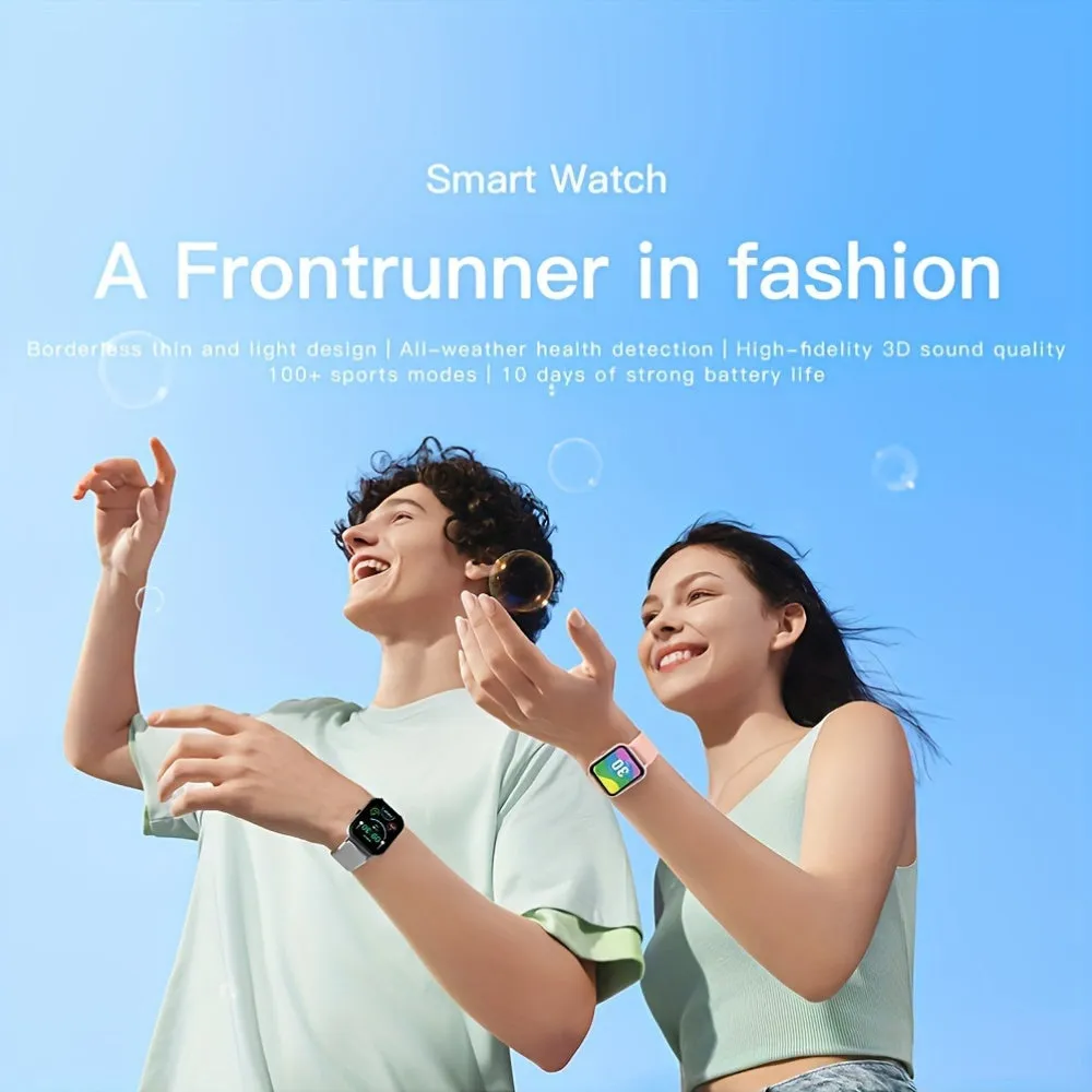 Smartwatch with 4.65cm Touchscreen, Multi-Sport Digital Call & SMS Capabilities, 230mAh Rechargeable Lithium Battery, PC Case, Electronic Drive - Fitness Tracker with Pedometer & 100  Exercise Modes- FS
