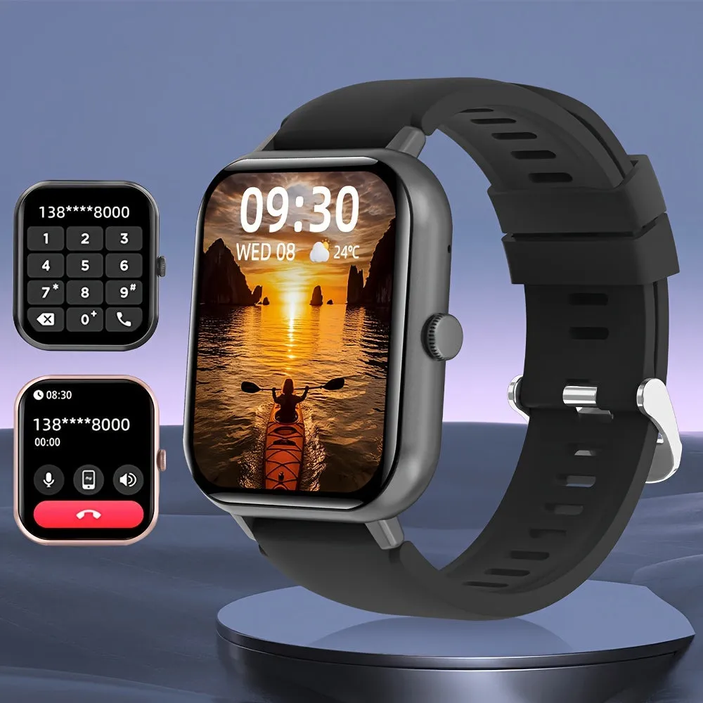 Smartwatch with 4.65cm Touchscreen, Multi-Sport Digital Call & SMS Capabilities, 230mAh Rechargeable Lithium Battery, PC Case, Electronic Drive - Fitness Tracker with Pedometer & 100  Exercise Modes- FS
