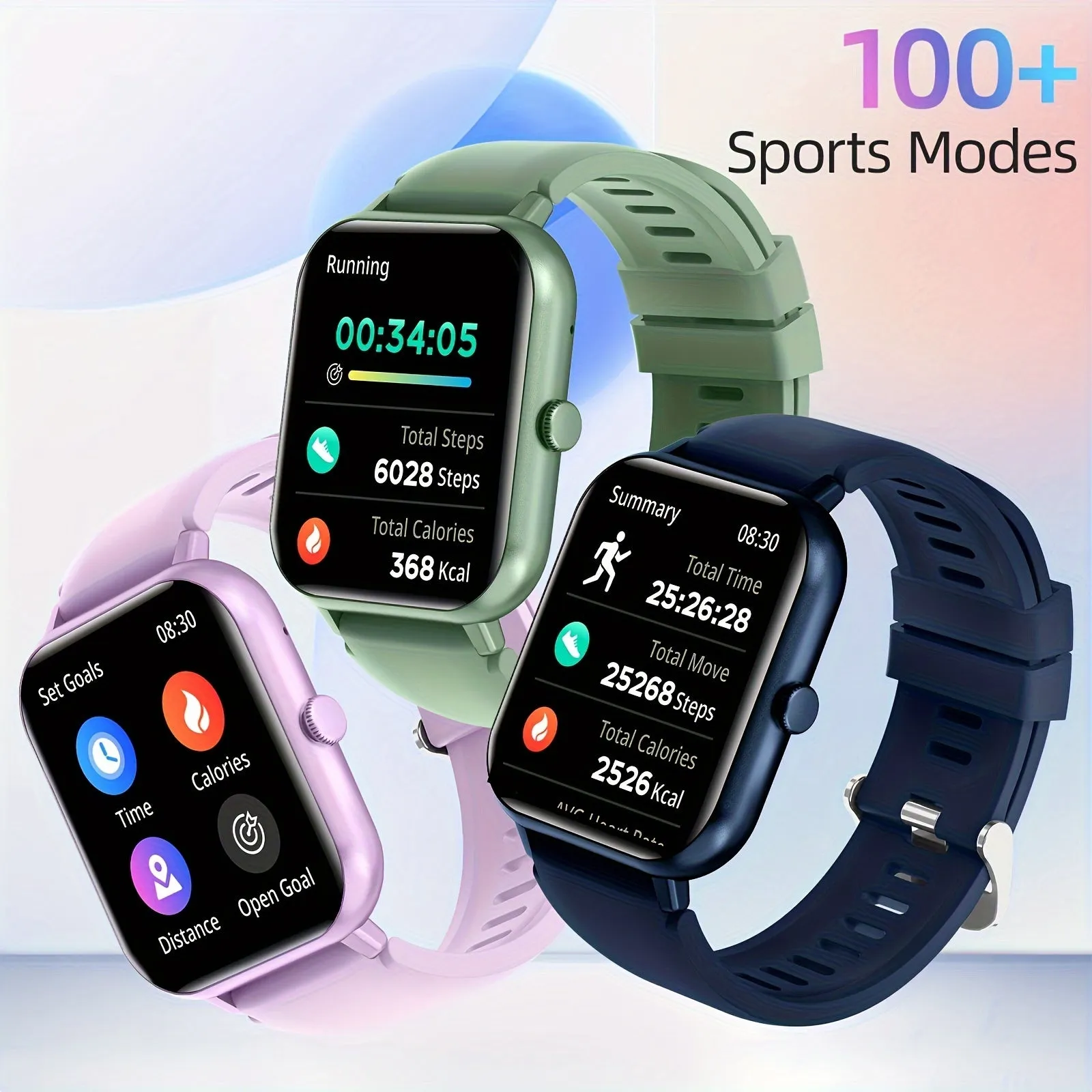 Smartwatch with 4.65cm Touchscreen, Multi-Sport Digital Call & SMS Capabilities, 230mAh Rechargeable Lithium Battery, PC Case, Electronic Drive - Fitness Tracker with Pedometer & 100  Exercise Modes- FS