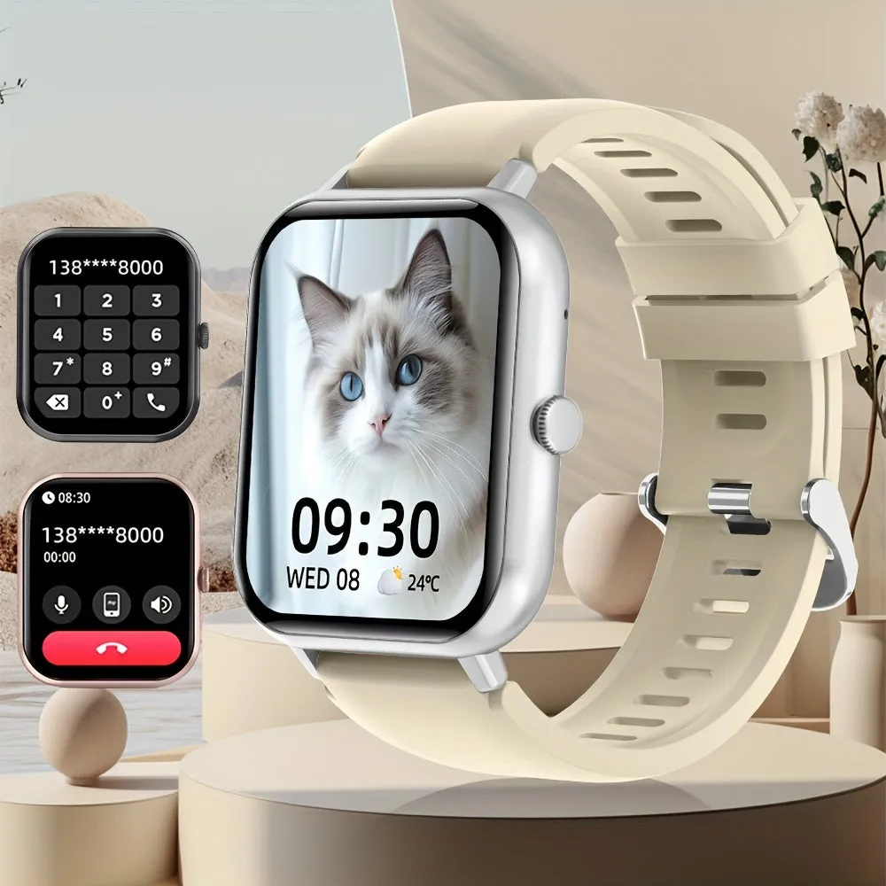 Smartwatch with 4.65cm Touchscreen, Multi-Sport Digital Call & SMS Capabilities, 230mAh Rechargeable Lithium Battery, PC Case, Electronic Drive - Fitness Tracker with Pedometer & 100  Exercise Modes- FS