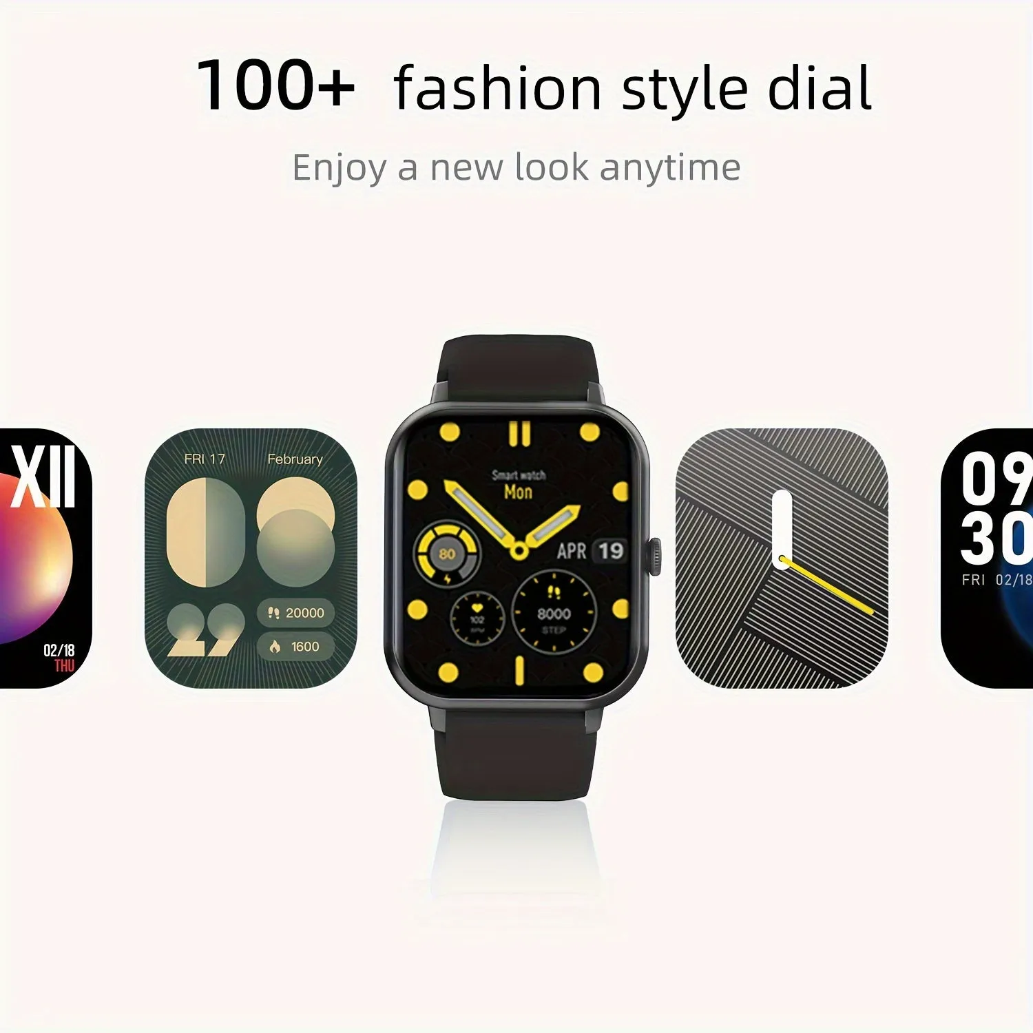 Smartwatch with 4.65cm Touchscreen, Multi-Sport Digital Call & SMS Capabilities, 230mAh Rechargeable Lithium Battery, PC Case, Electronic Drive - Fitness Tracker with Pedometer & 100  Exercise Modes- FS