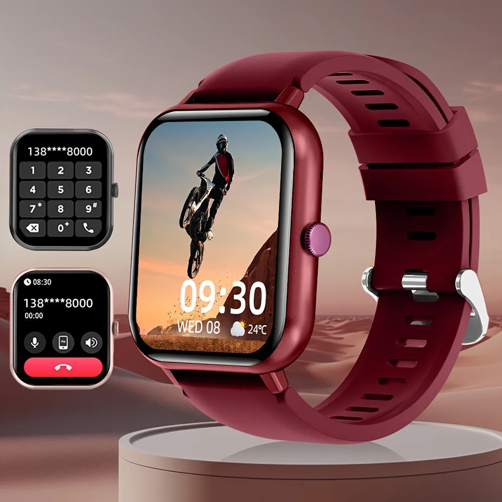 Smartwatch with 4.65cm Touchscreen, Multi-Sport Digital Call & SMS Capabilities, 230mAh Rechargeable Lithium Battery, PC Case, Electronic Drive - Fitness Tracker with Pedometer & 100  Exercise Modes- FS