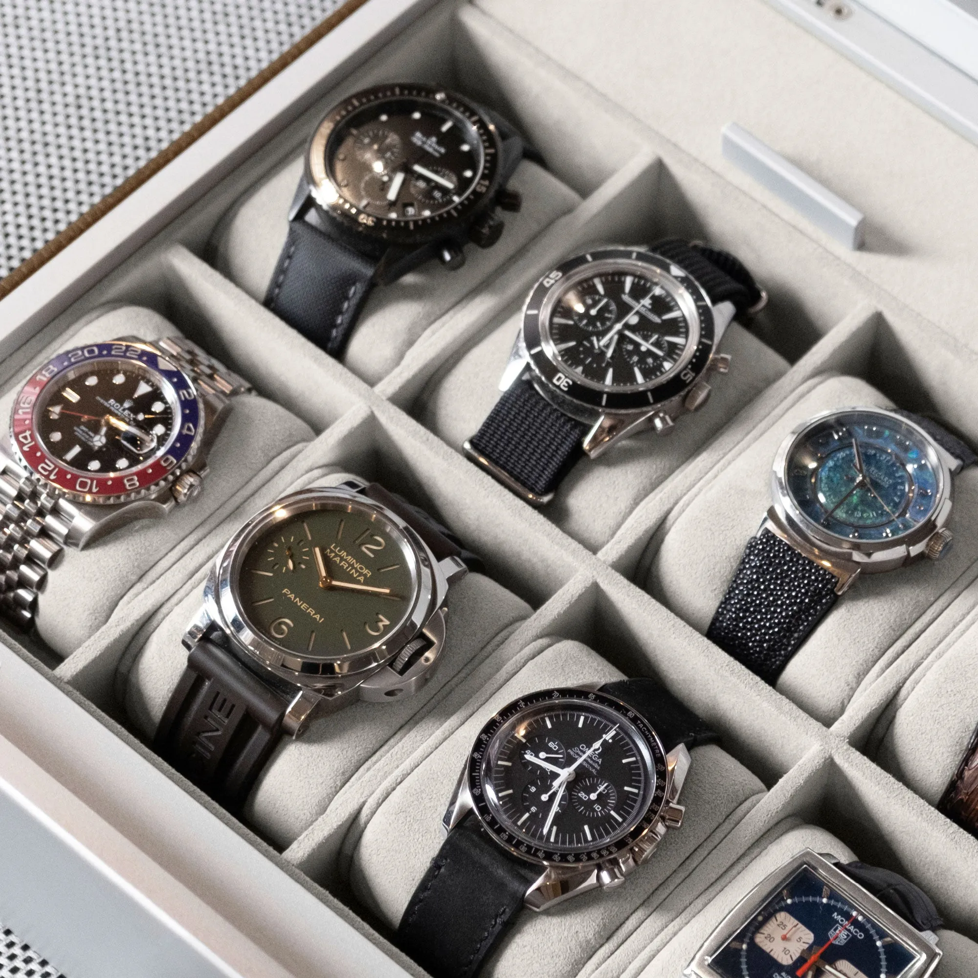SPENCE 12 WATCH BOX - TAN / GREY