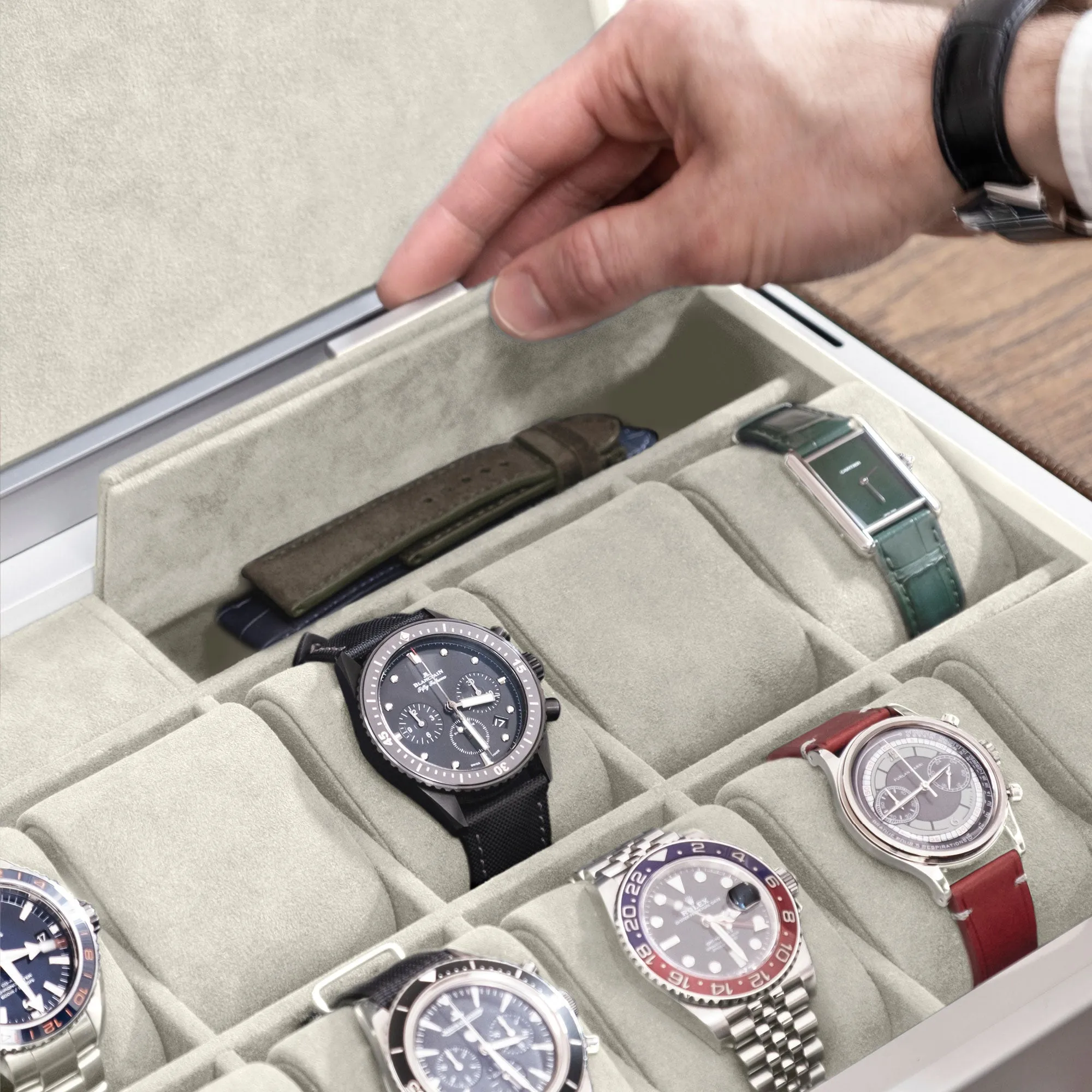 SPENCE 12 WATCH BOX - TAN / GREY