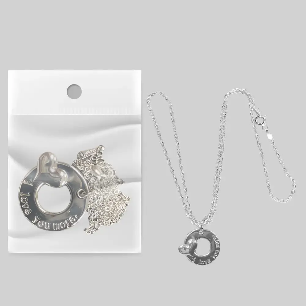Sterling Silver I Love You More Charm, Anniversary Necklace, Anniversary Gift Necklace, Love Charm Necklace, Love You More Necklace