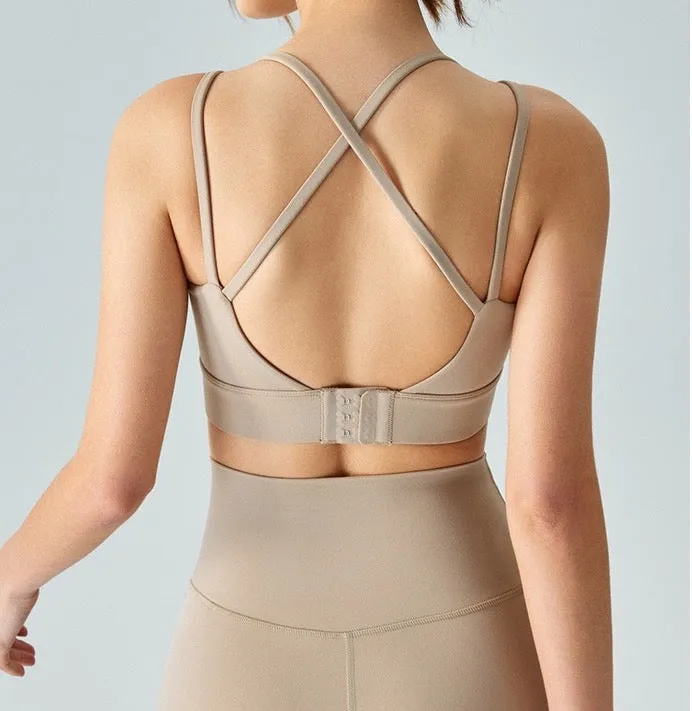 Strappy Cross Back Yoga Bra