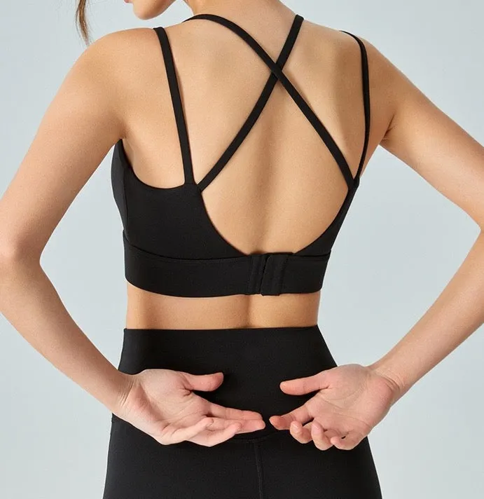 Strappy Cross Back Yoga Bra
