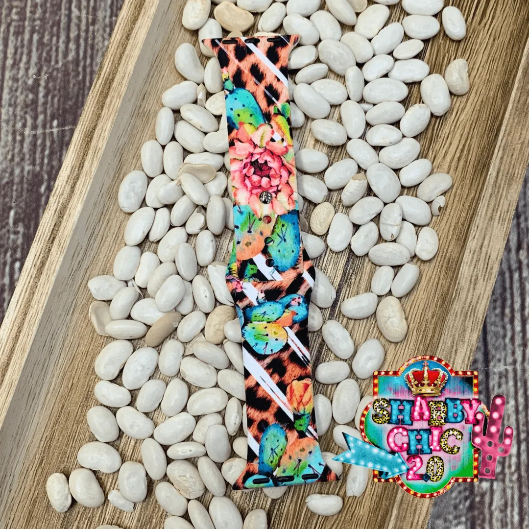 Succulent and Leopard Print Watchbands