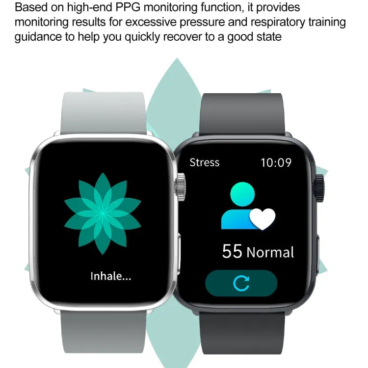 T92 1.81 inch IPS Square Screen Smart Watch, Heart Rate / Blood Oxygen / Blood Pressure(Grey)