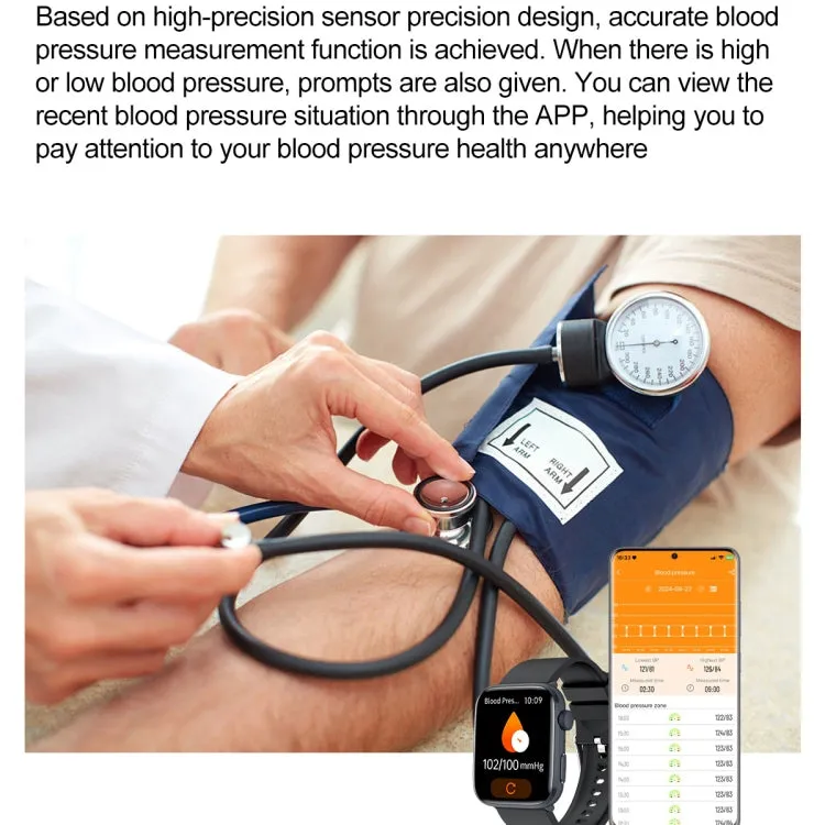 T92 1.81 inch IPS Square Screen Smart Watch, Heart Rate / Blood Oxygen / Blood Pressure(Grey)