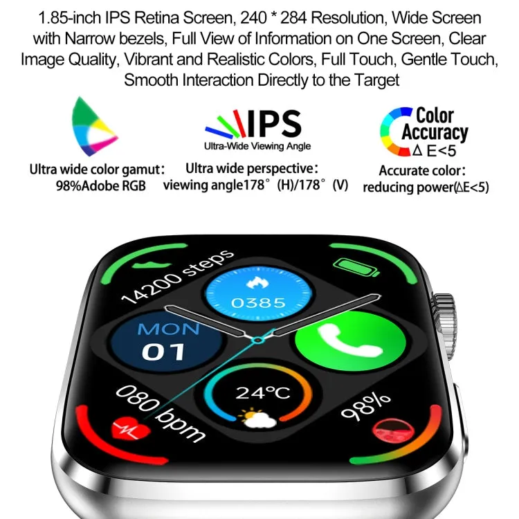 T92 1.81 inch IPS Square Screen Smart Watch, Heart Rate / Blood Oxygen / Blood Pressure(Grey)