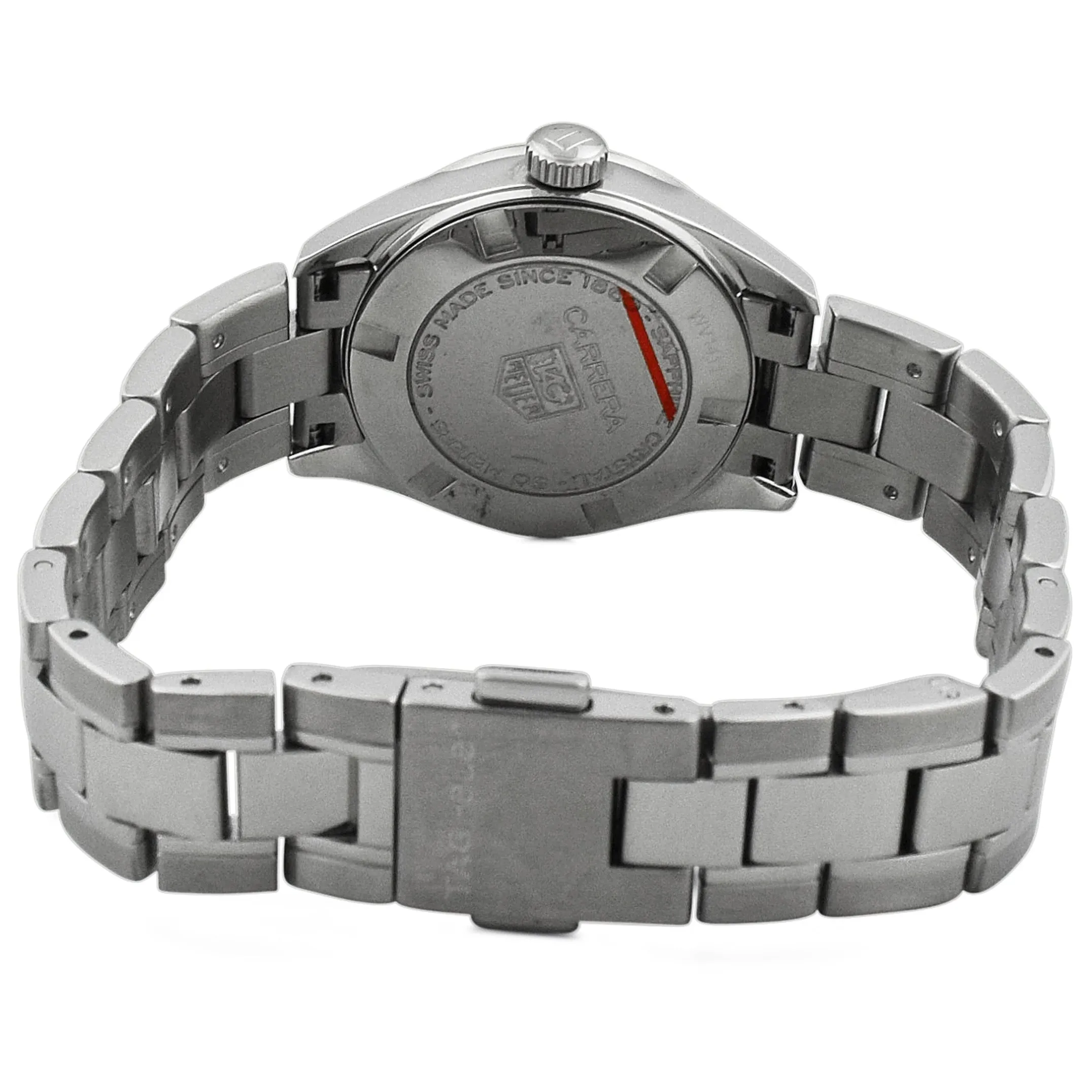 Tag Heuer Lady's Carrera Quartz Stainless Steel 27mm White MOP Diamond Dial Watch Reference #: WV1411.BA0793