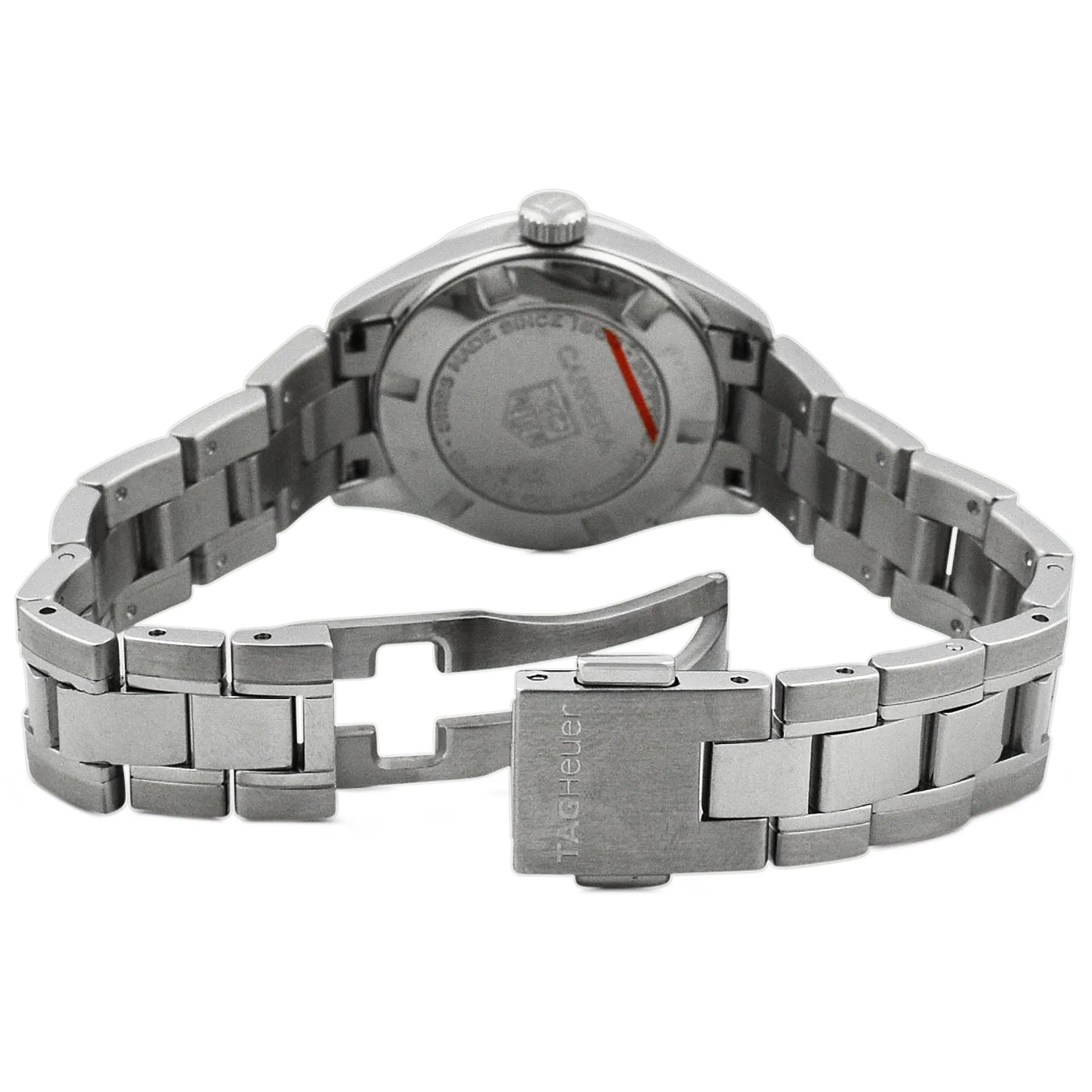 Tag Heuer Lady's Carrera Quartz Stainless Steel 27mm White MOP Diamond Dial Watch Reference #: WV1411.BA0793