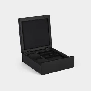 TAYLOR 2 WATCH AND JEWELRY BOX - BLACK / BLACK