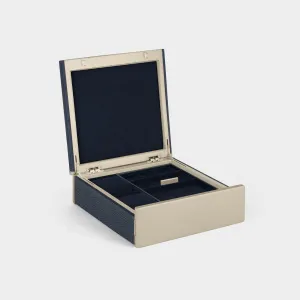 TAYLOR 2 WATCH AND JEWELRY BOX - MARINE / CHAMPAGNE