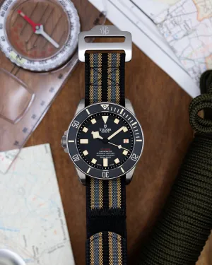 The Adventurer - Ribbed Nylon Single Pass Hook and Loop Watch Strap - No Time To Die