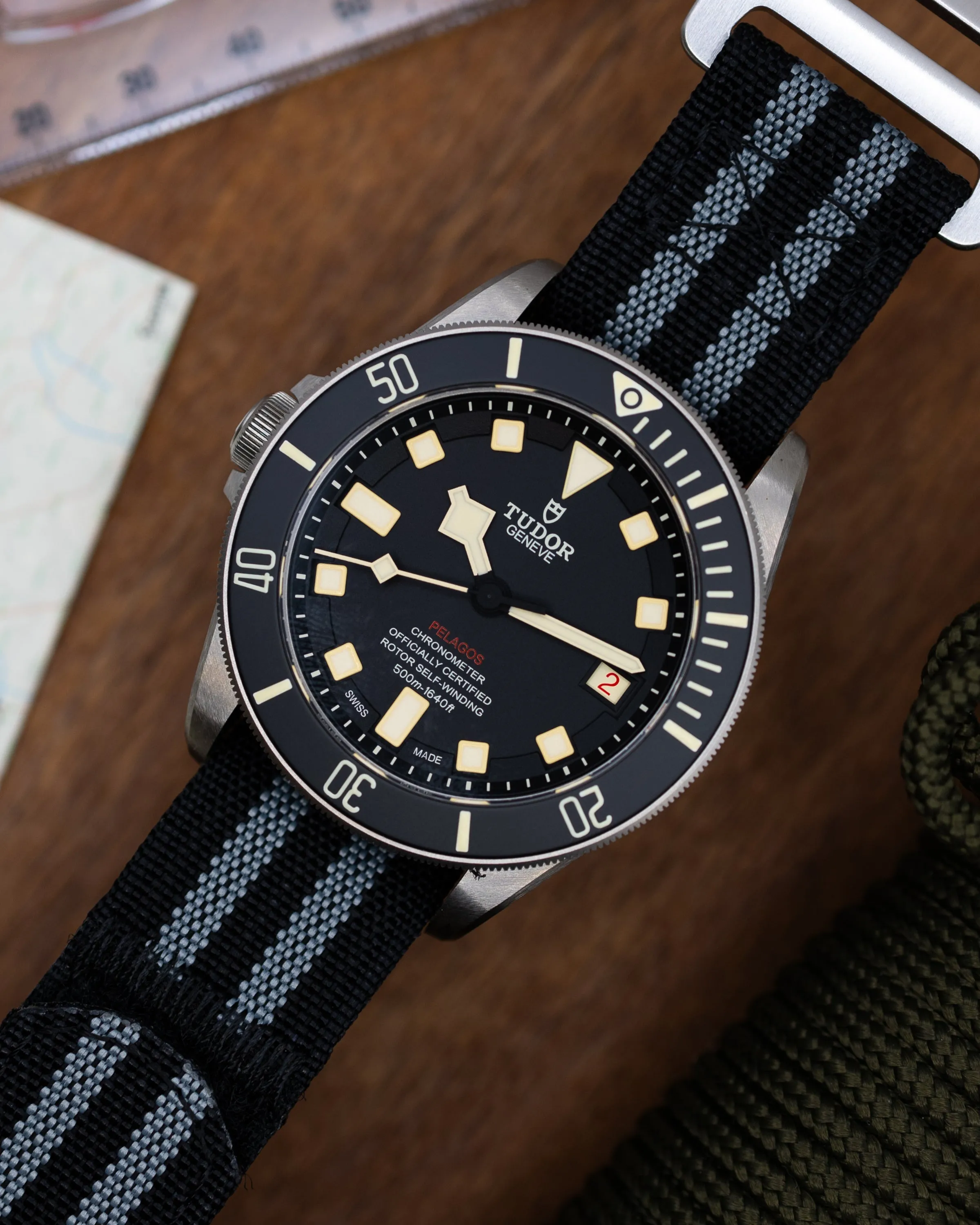 The Adventurer - Ribbed Nylon Single Pass Hook and Loop Watch Strap - Spectre