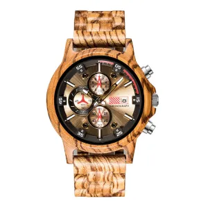 The Capitol - Gold / Zebra Wood Watch