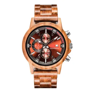 The Capitol - Red / Walnut Wood Watch