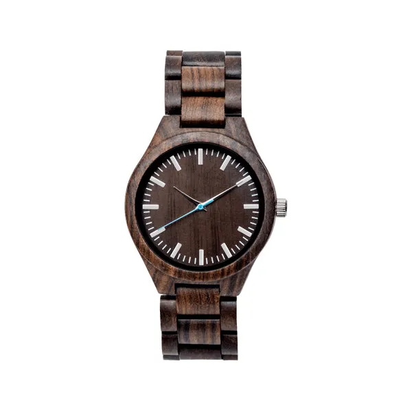 The Pacific - Black Sandalwood Watch with Custom Engraving Option