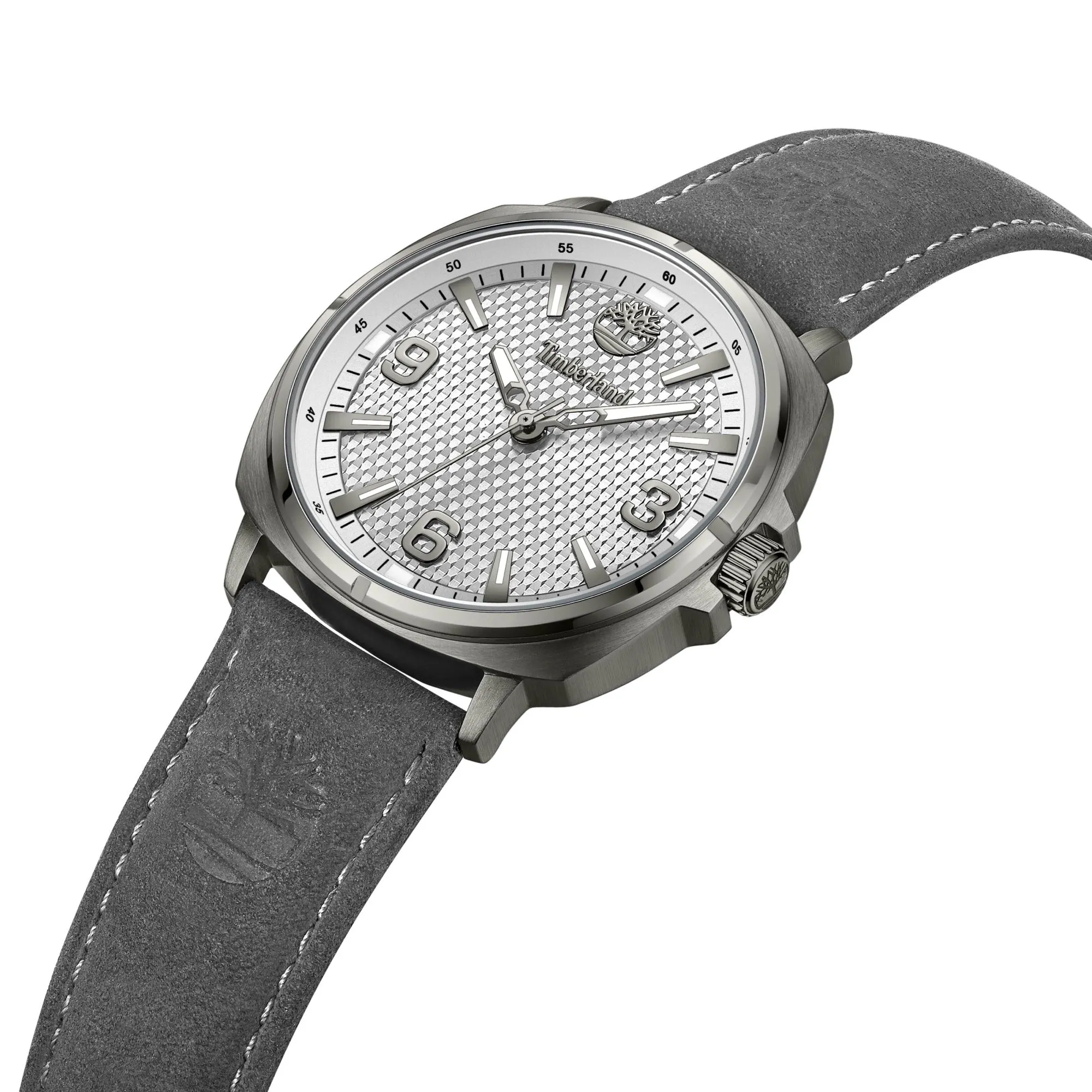 Timberland Bailard Cool Grey dial Charcoal leather strap Men's watch