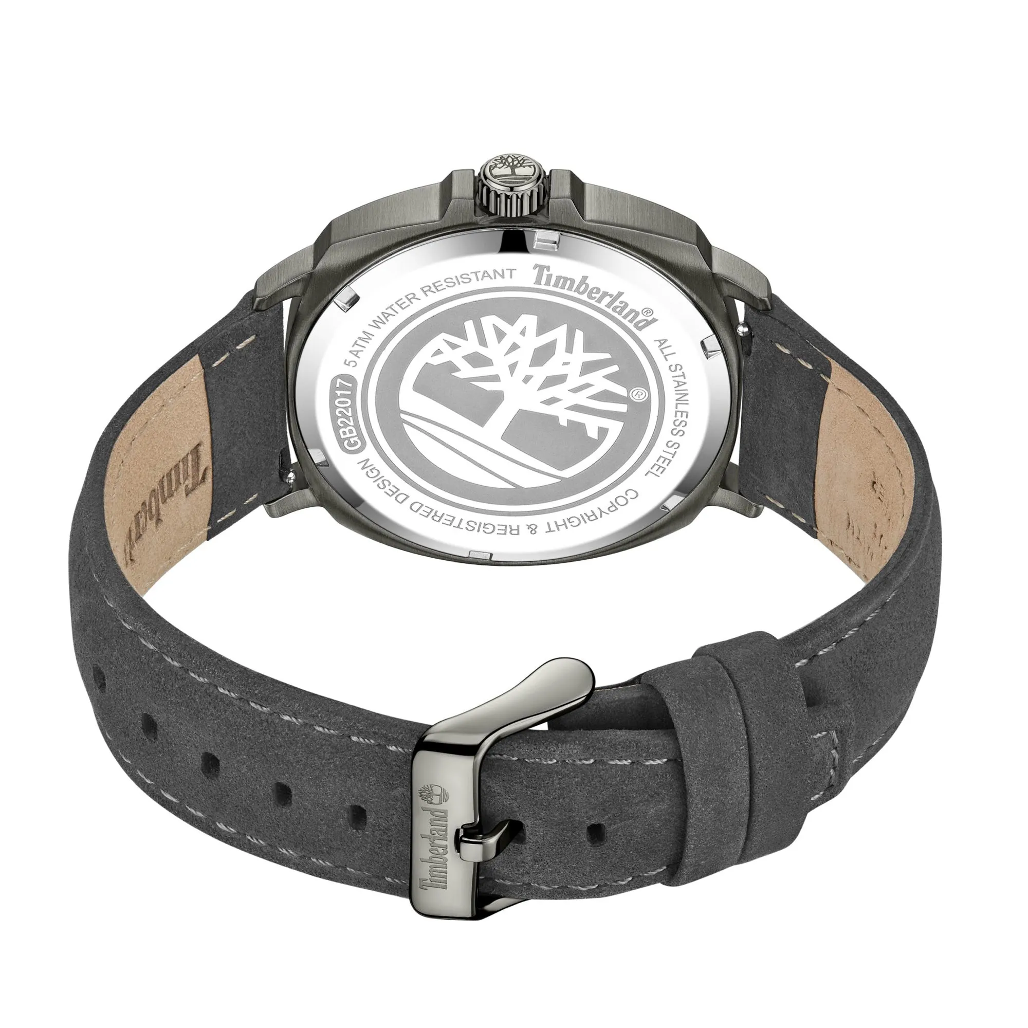 Timberland Bailard Cool Grey dial Charcoal leather strap Men's watch