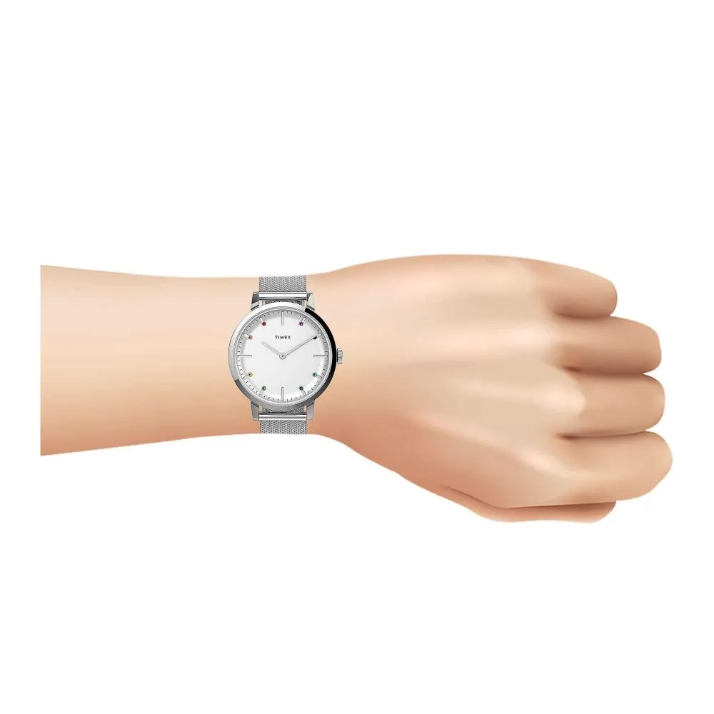 Timex Women's White Round Dial With Bracelet Analog Watch, TW2V36900