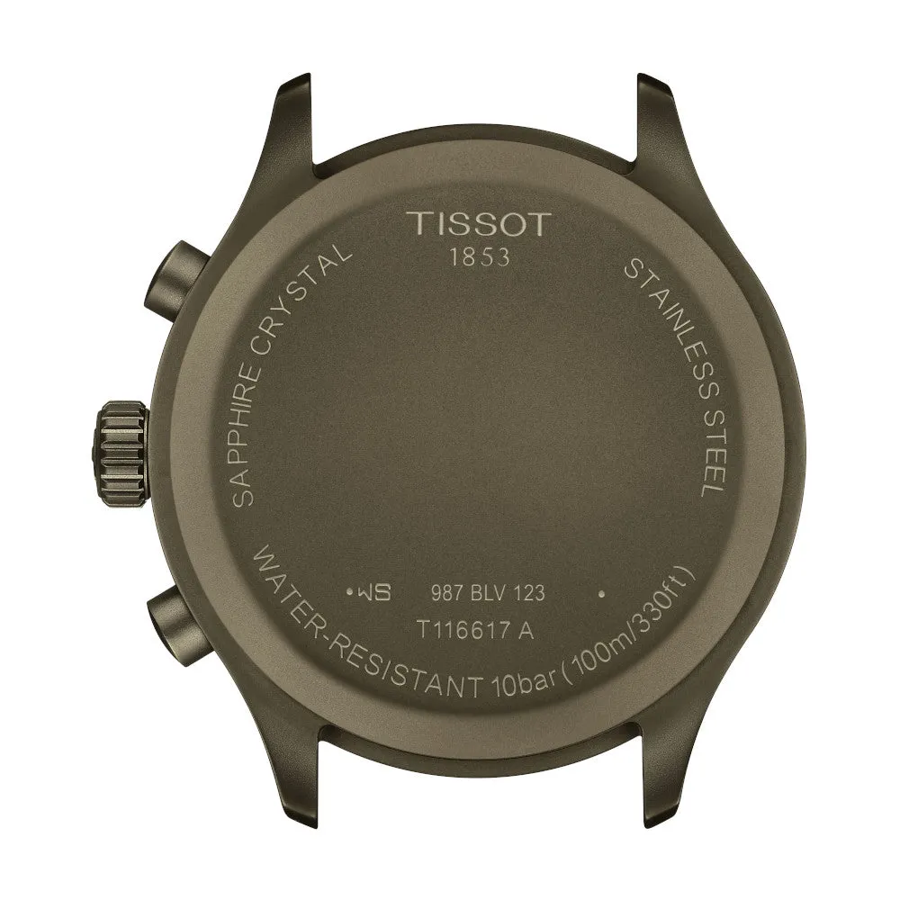 Tissot Chrono XL Mens Khaki Tone Leather Strap Watch