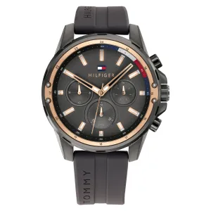 Tommy Hilfiger Grey Silicone Band Men's Multi-function Watch - 1791792