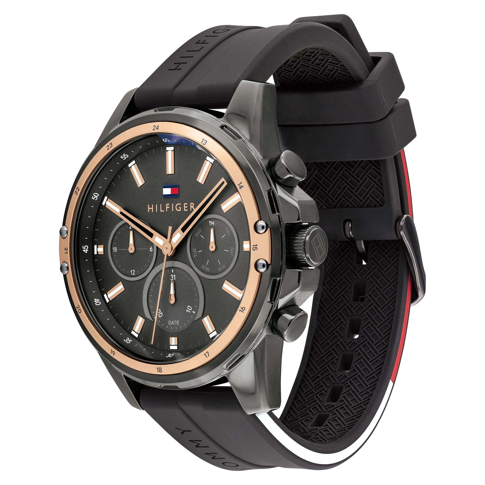 Tommy Hilfiger Grey Silicone Band Men's Multi-function Watch - 1791792