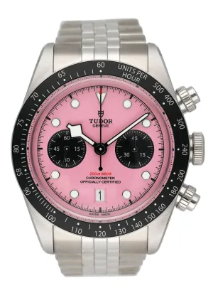 Tudor Black Bay Chrono 79360N Pink Dial Mens Watch Box Papers